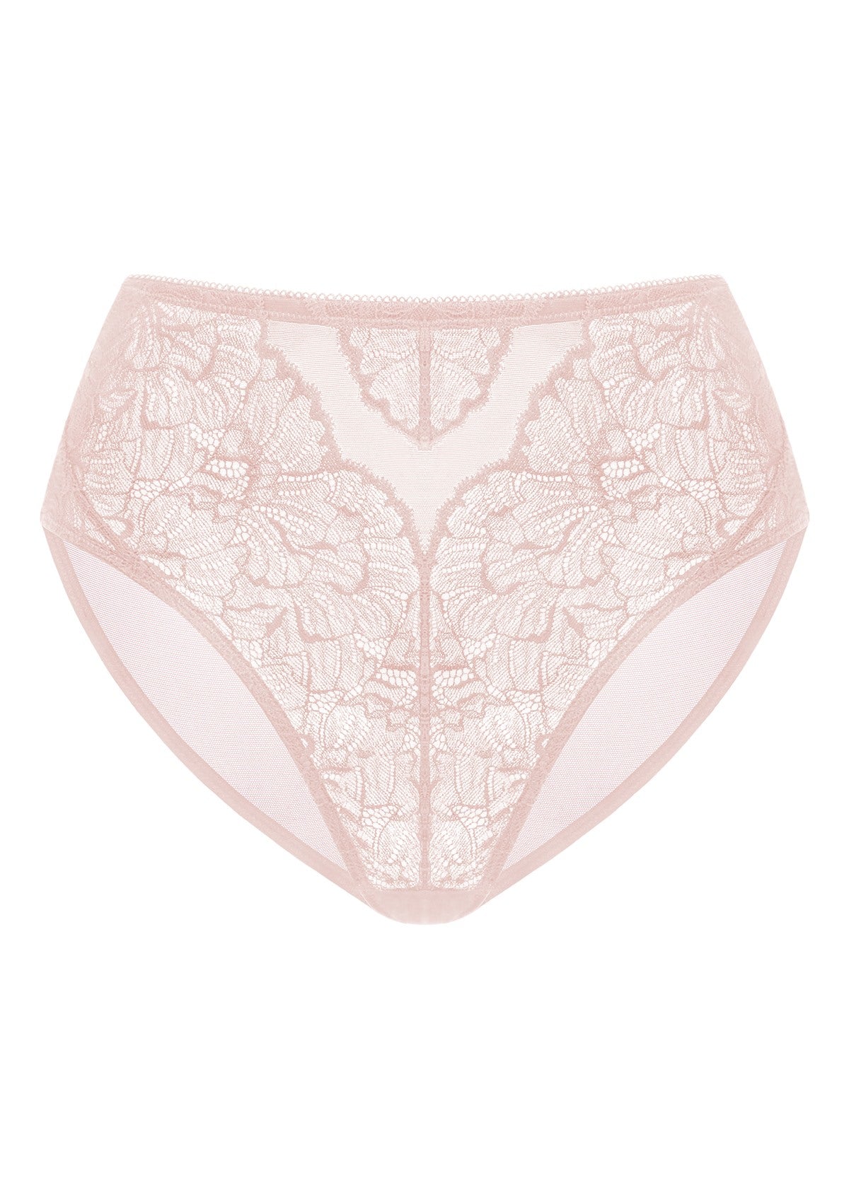 HSIA Blossom High-Rise Floral Lacy Panty-Comfort In Style - XXL / Dusty Peach