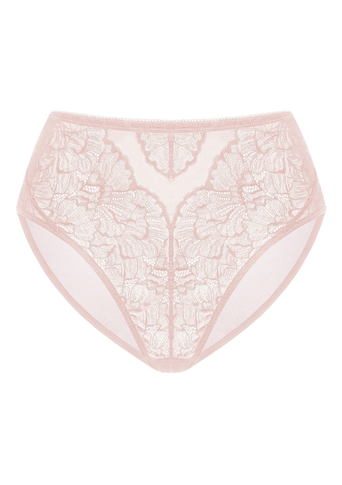 HSIA Blossom High-Rise Floral Lacy Panty-Comfort In Style - M / Dark Pink