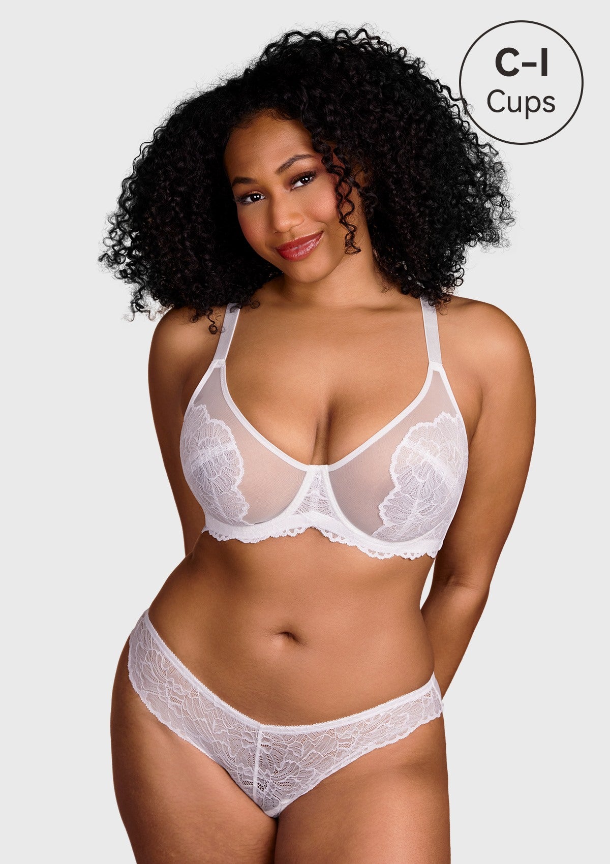 HSIA Blossom Bestseller Unlined Underwire Lace Bra - White / 34 / DD/E