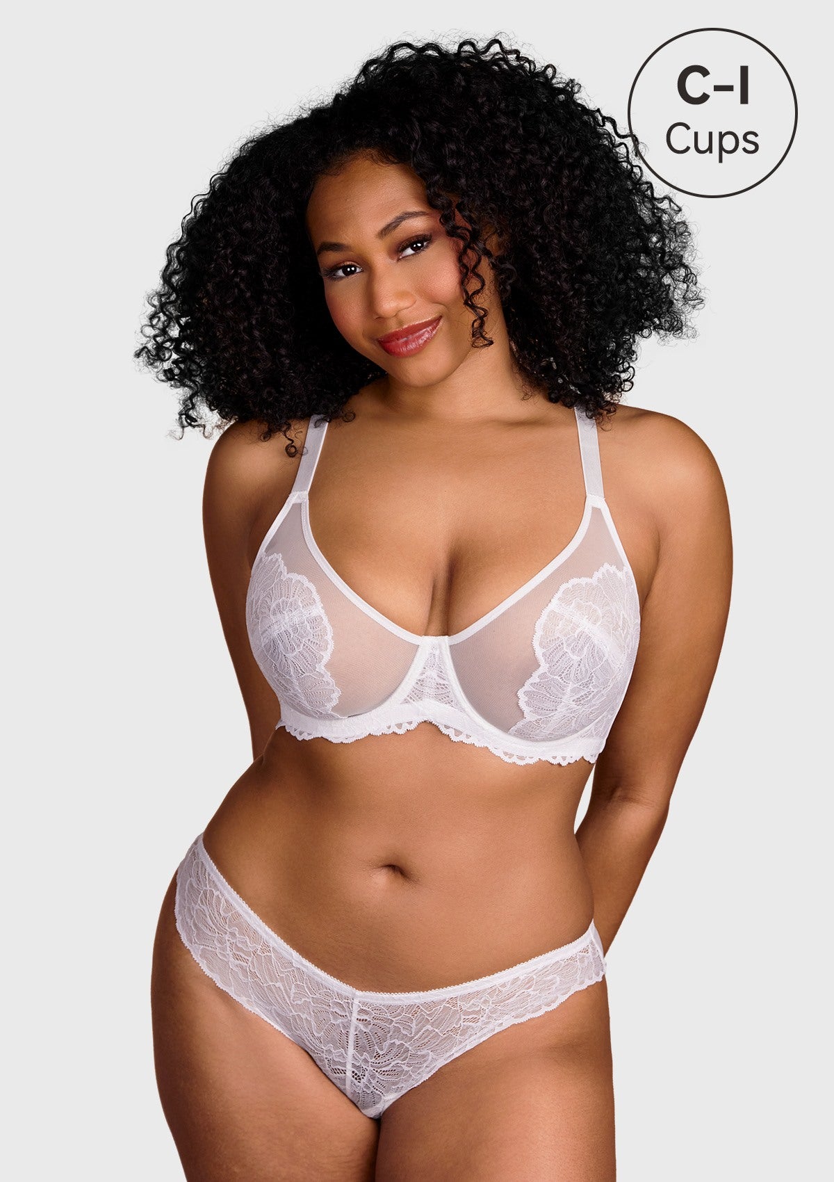 HSIA Blossom Bestseller Unlined Underwire Lace Bra - White / 40 / I