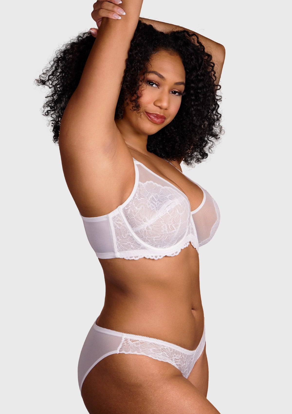 HSIA Blossom Bestseller Unlined Underwire Lace Bra - White / 40 / H