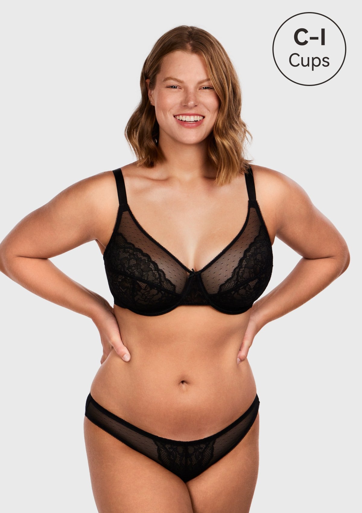 HSIA Enchante Full Coverage Minimizer Bra: Lace Underwire, Unlined Bra - Black / 34 / DD/E