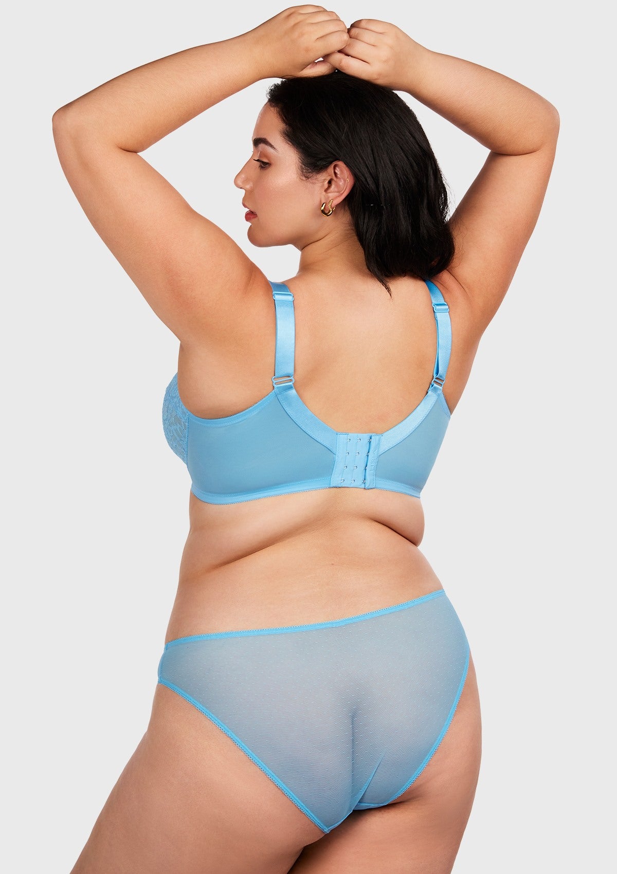 HSIA Enchante Minimizer Lace Bra: Full Support For Heavy Breasts - Capri Blue / 38 / DD/E