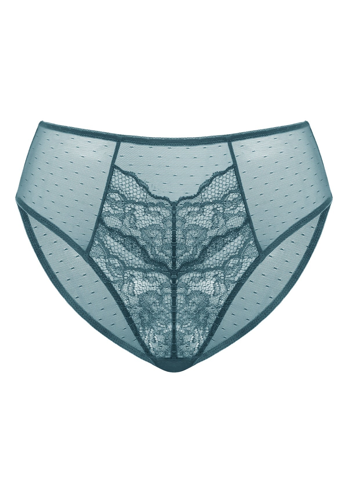 HSIA Enchante High-Rise Floral Lacy Panty-Comfort In Style - L / Balsam Blue