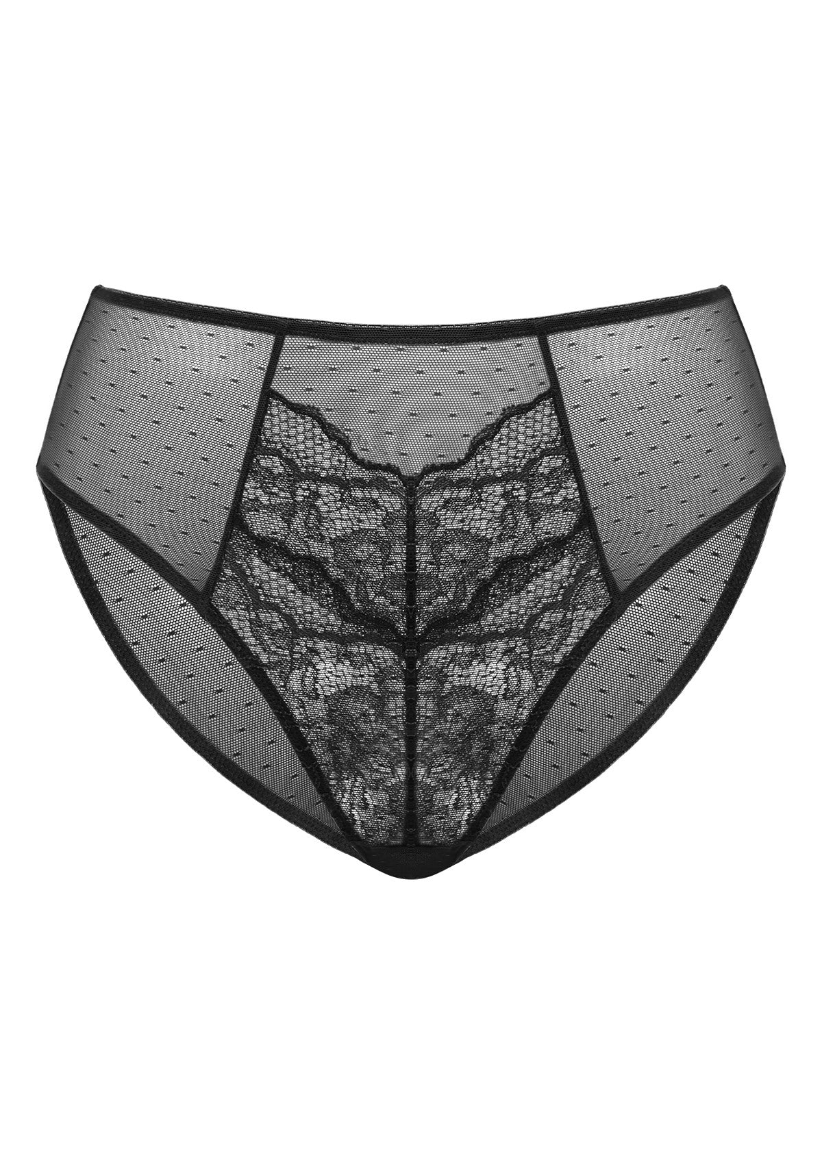 HSIA Enchante High-Rise Floral Lacy Panty-Comfort In Style - L / Black