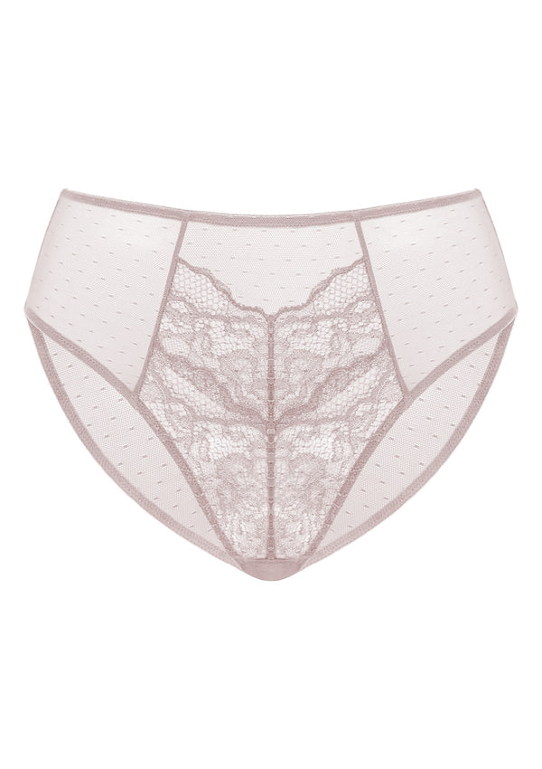 HSIA Mid-Rise Sheer Stylish Lace-Trimmed Supportive Comfy Mesh Pantie - XXXL / Dark Pink / Bikini