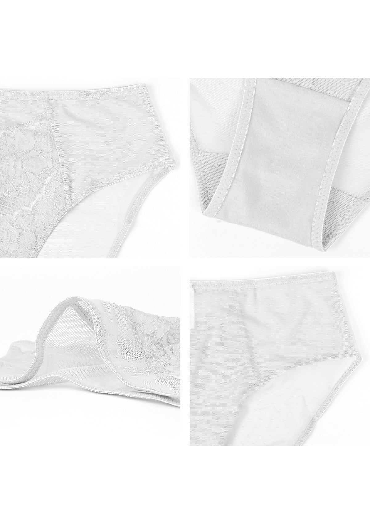 HSIA Enchante High-Rise Floral Lacy Panty-Comfort In Style - XXL / White