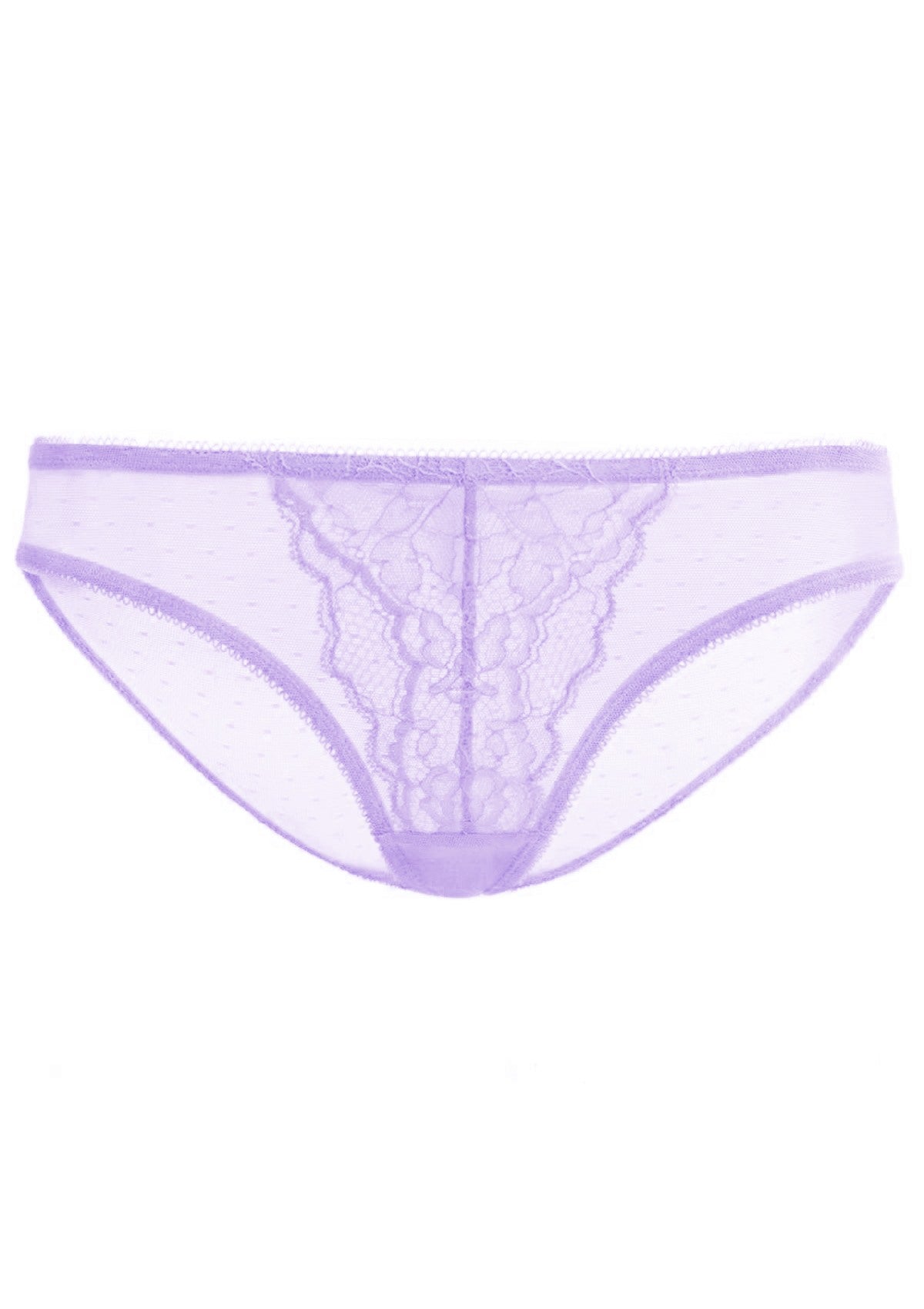 HSIA Mid-Rise Sheer Stylish Lace-Trimmed Supportive Comfy Mesh Pantie - L / Purple