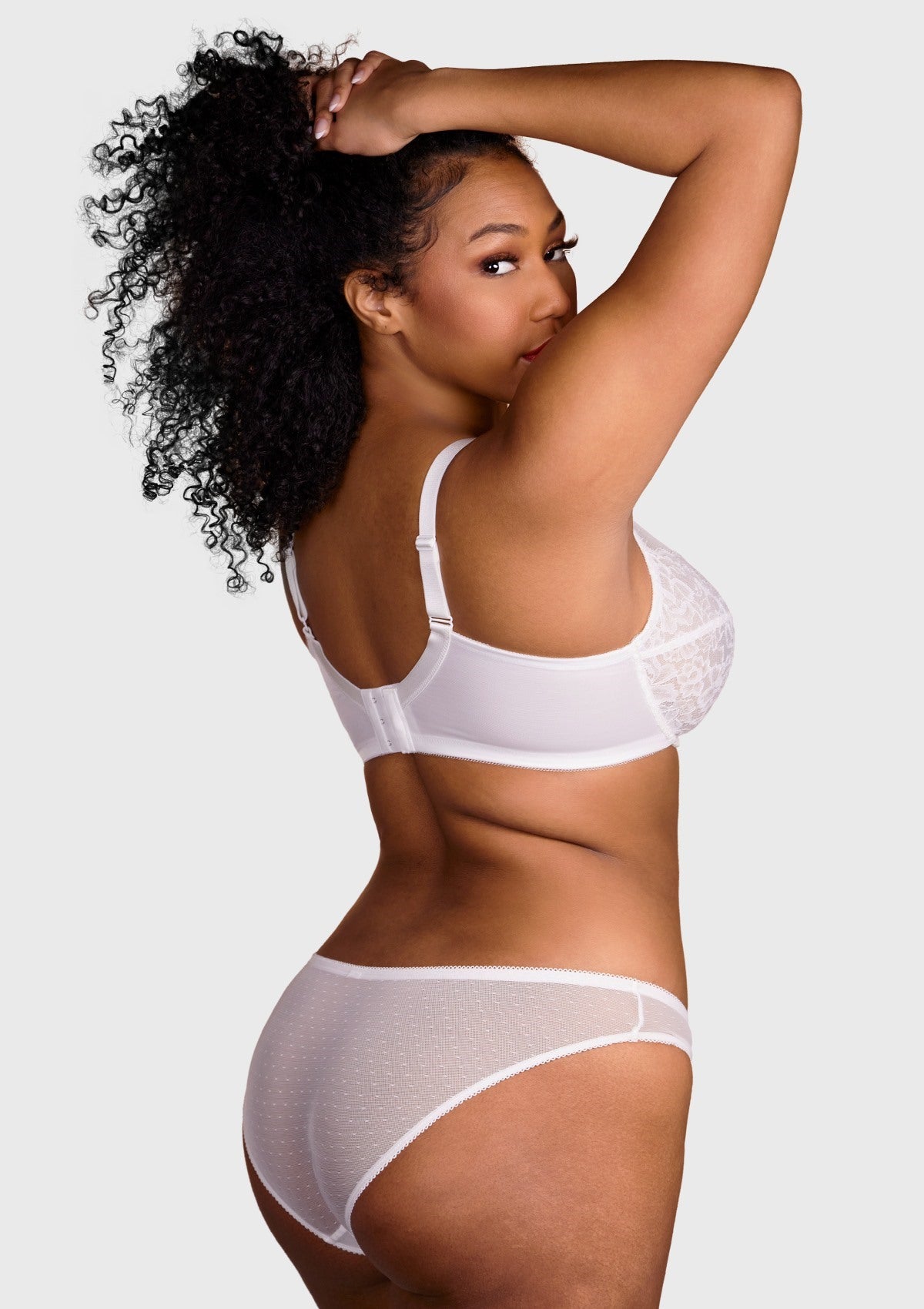 HSIA Enchante Big Bra: Minimizer, Uplift, Unlined Wired Bra - White / 38 / DD/E