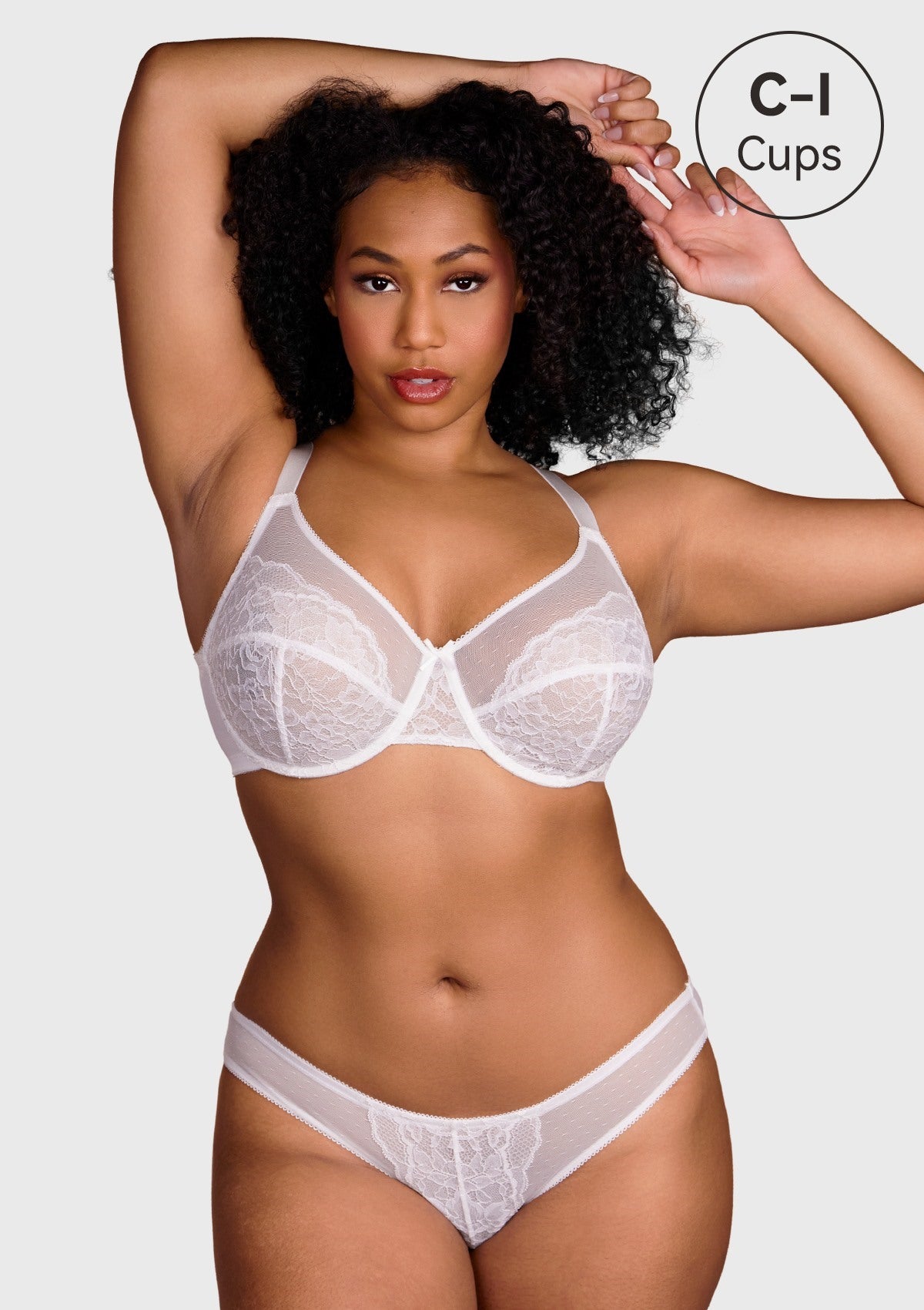 HSIA Enchante Big Bra: Minimizer, Uplift, Unlined Wired Bra - White / 38 / D