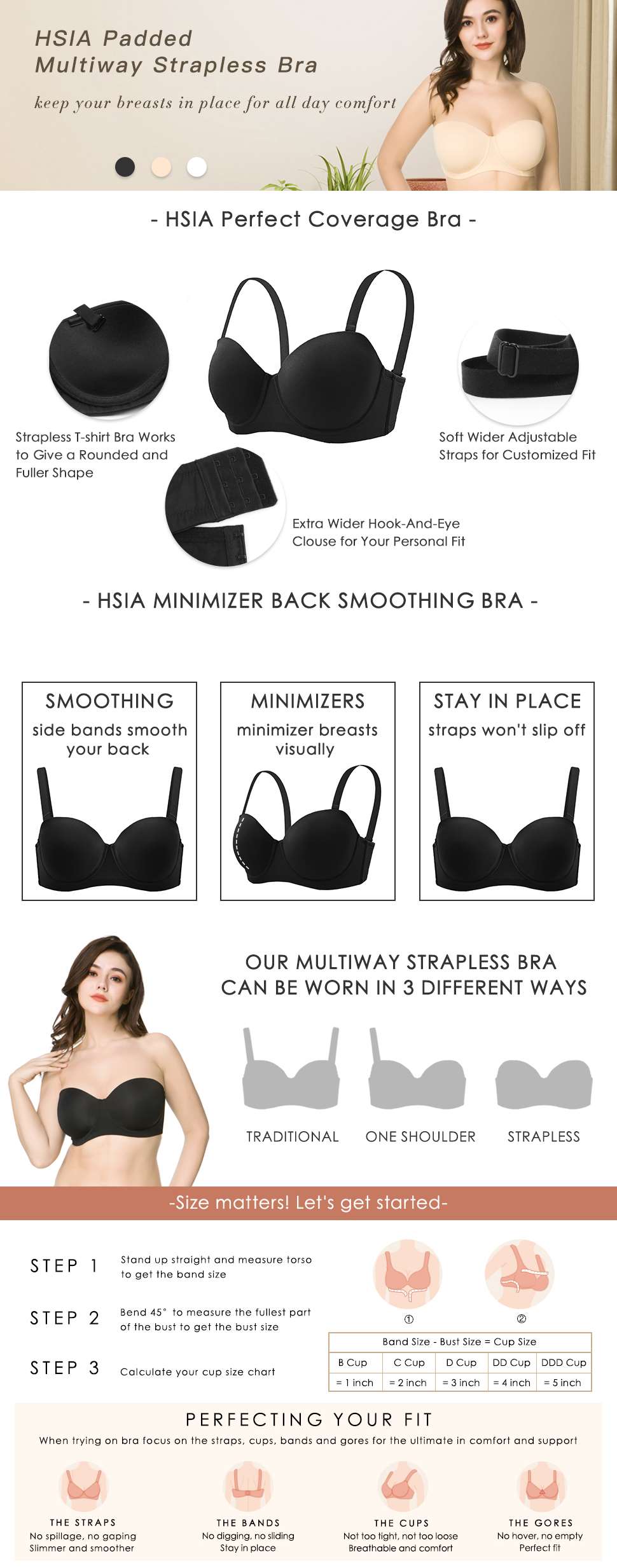 HSIA Emmeline Strapless Multiway Underwire Bra