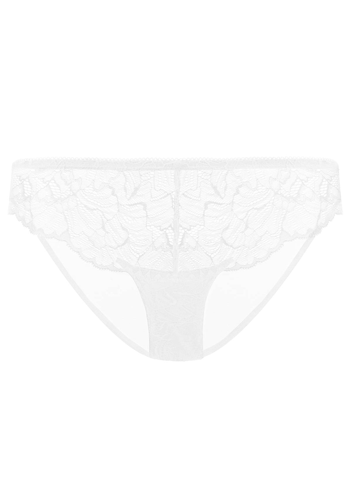 HSIA Blossom Mid-Rise Mesh Lace Panties - L / White / High-Rise Brief