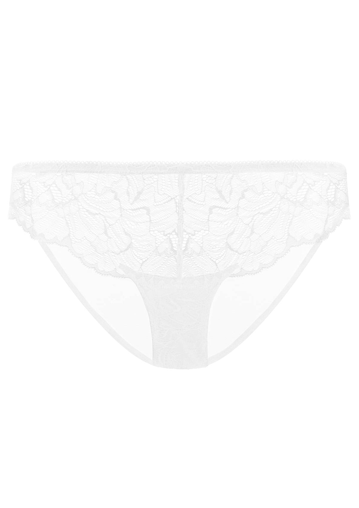 HSIA Blossom Mid-Rise Mesh Lace Panties - M / White / High-Rise Brief