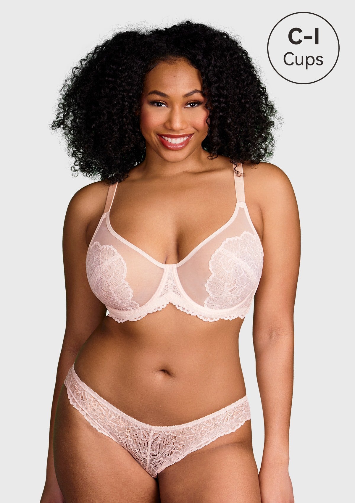 HSIA Blossom Sheer Lace Bra: Comfortable Underwire Bra For Big Busts - White / 42 / D