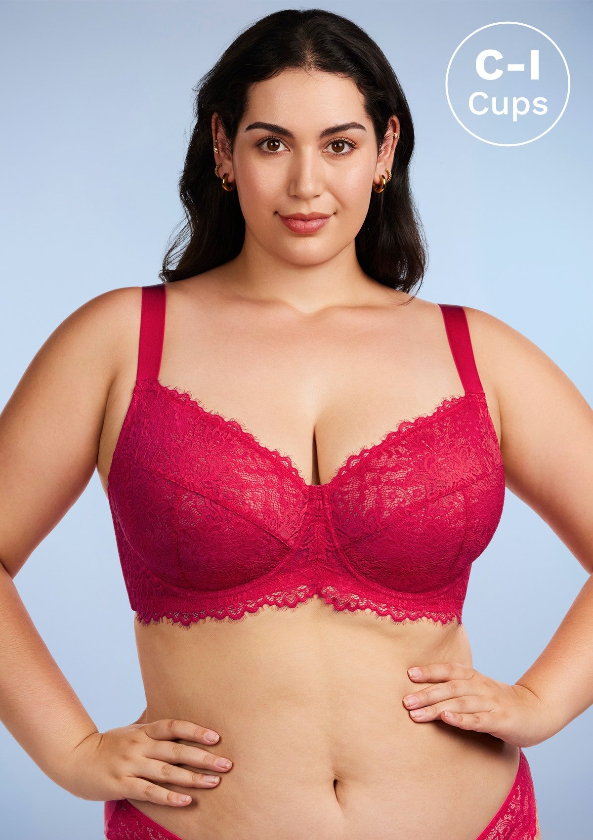 HSIA Red Sunflower Lace Underwire Bra - Champagne / 44 / C