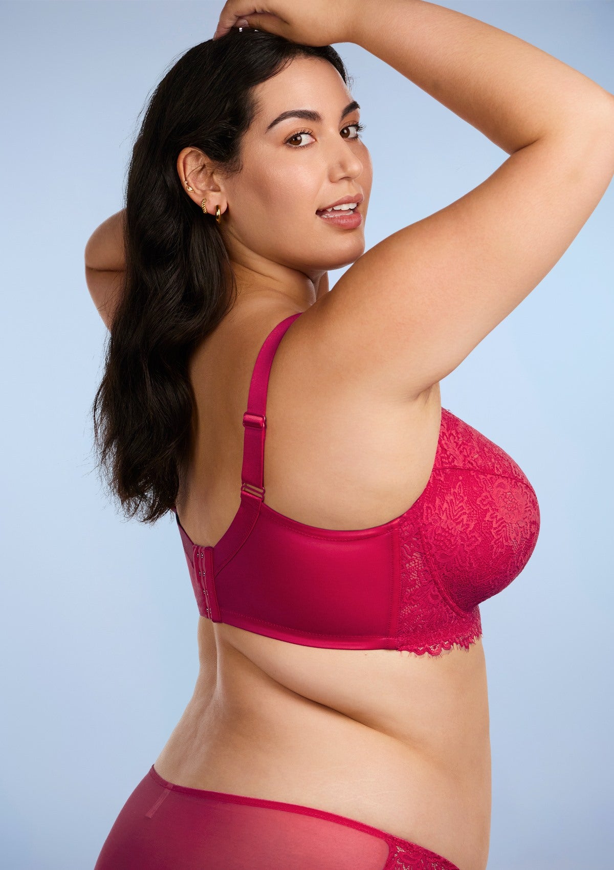 HSIA Red Sunflower Lace Underwire Bra - Raspberry / 36 / DD/E