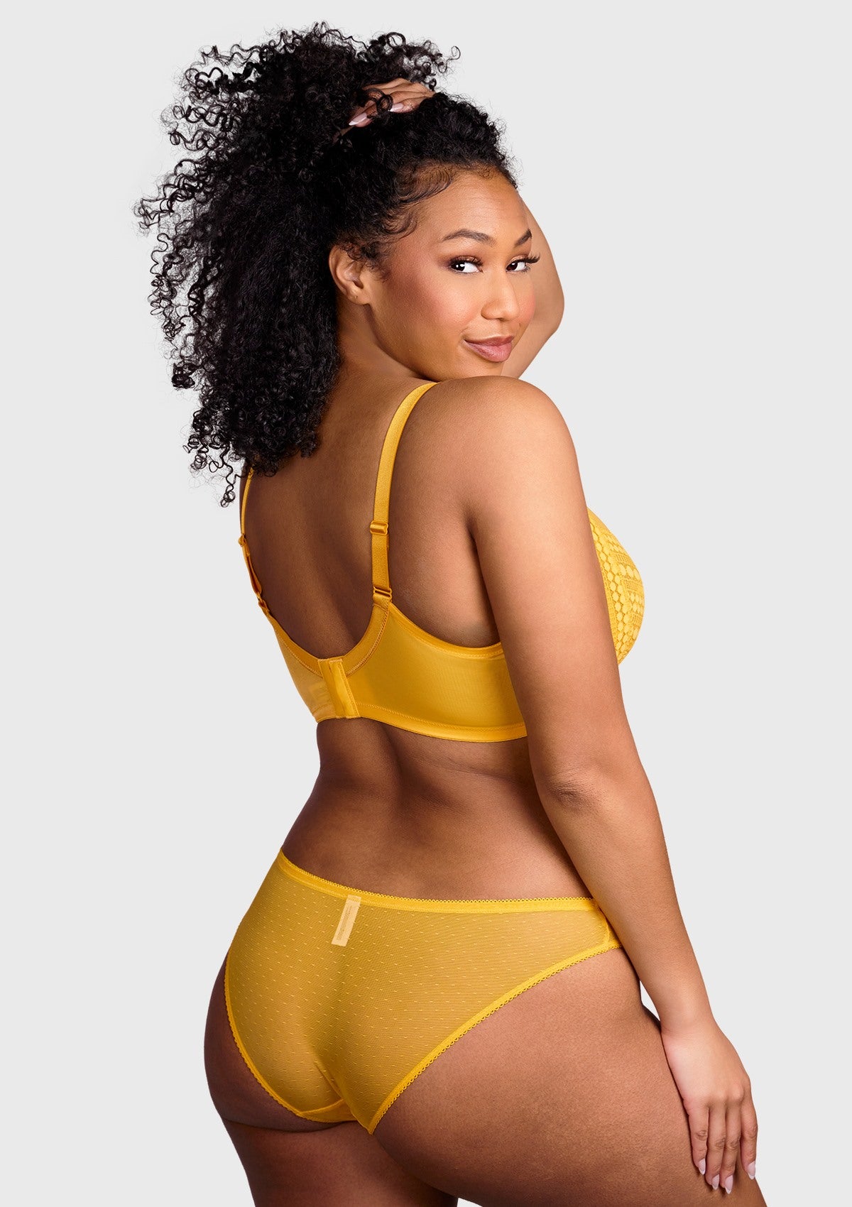HSIA Heroine Lace Unlined Bra: Bra That Hides Back Fat - Plus Size - Yellow / 42 / C