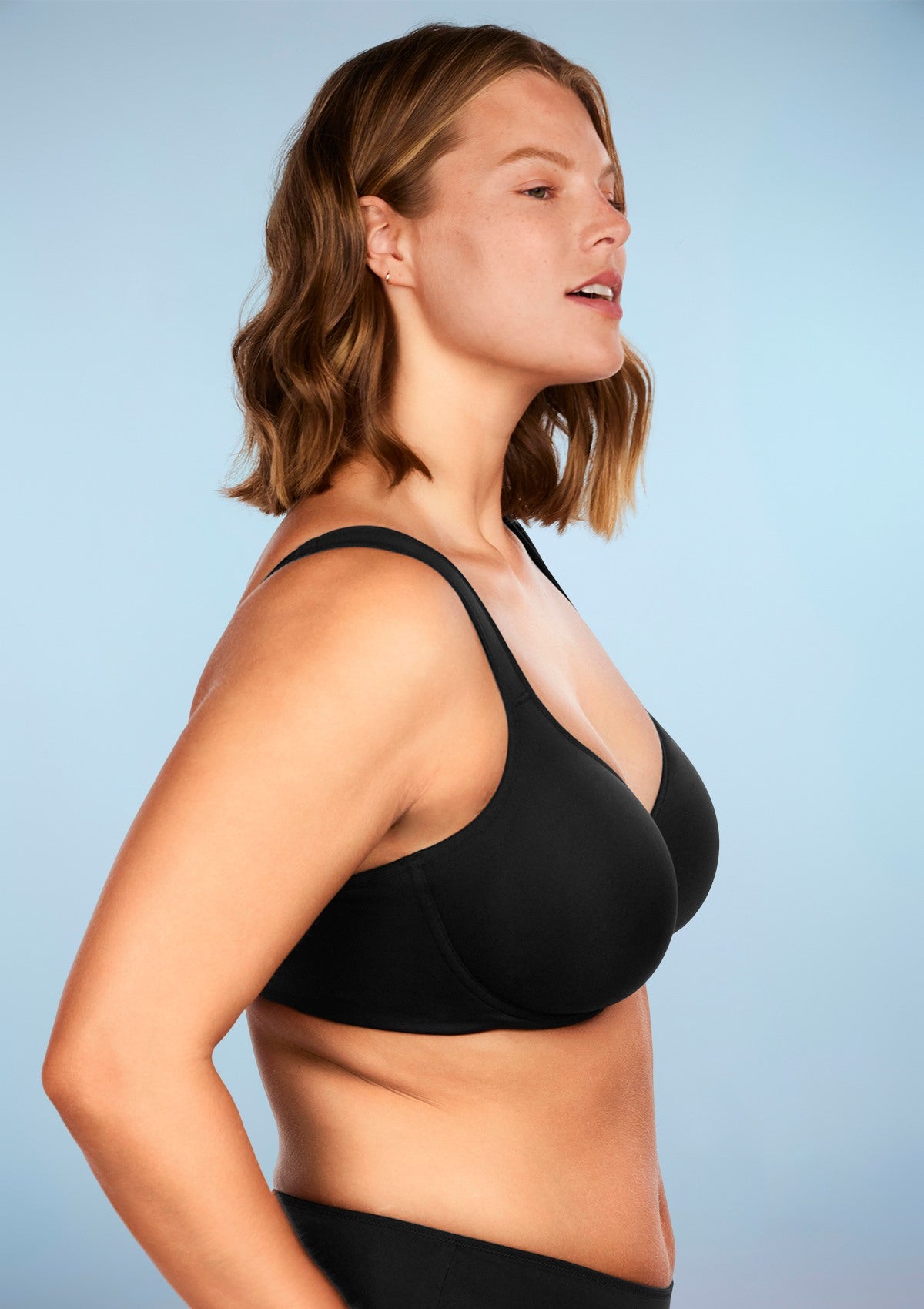 HSIA Joan Soft T-shirt Unlined Non-Padded Soft Cup Minimizer Bra - Black / 34 / D