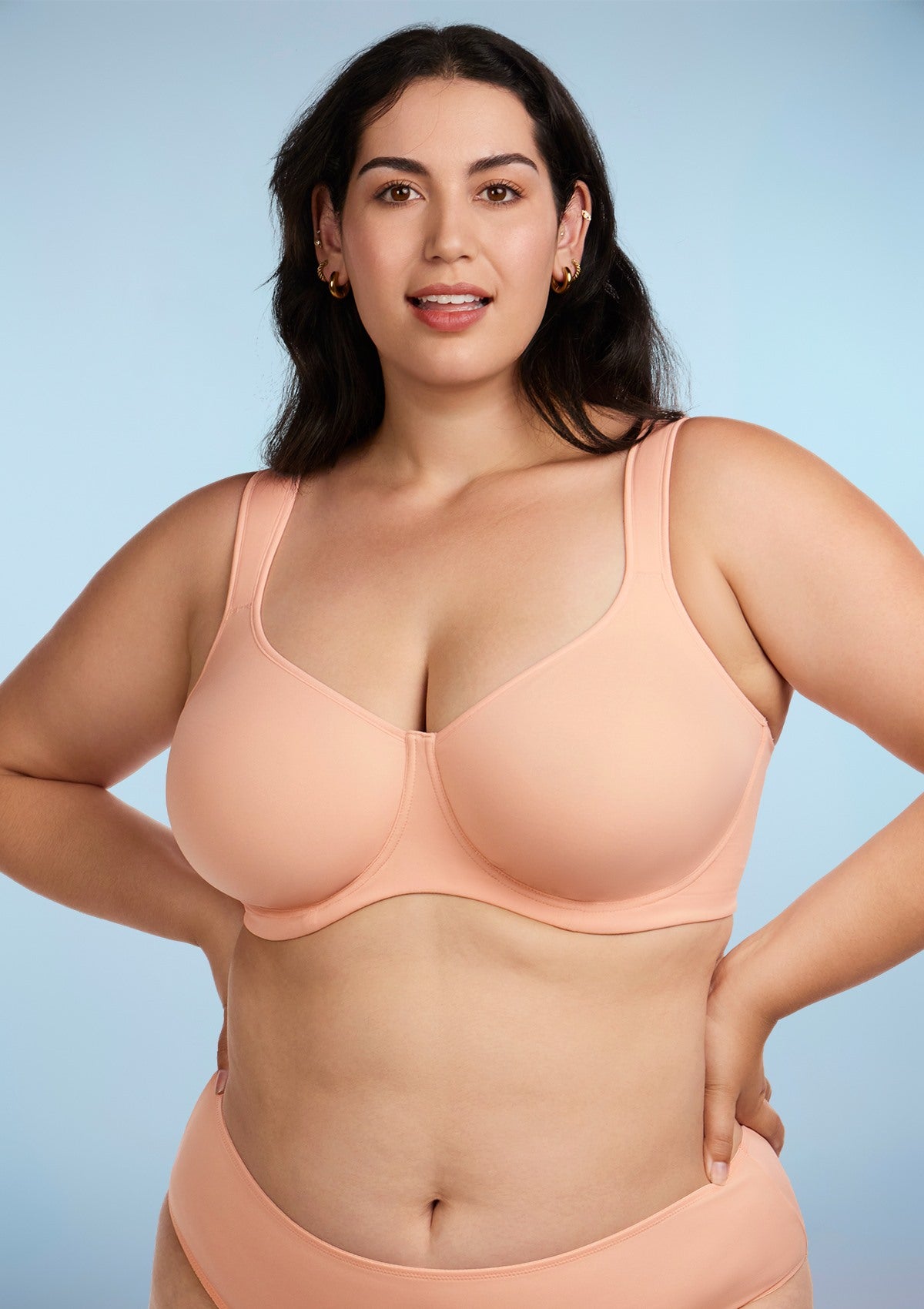 HSIA Joan Ultimate Soft T-shirt Unlined Underwire Minimizer Bra - Light Pink / 42 / DD/E