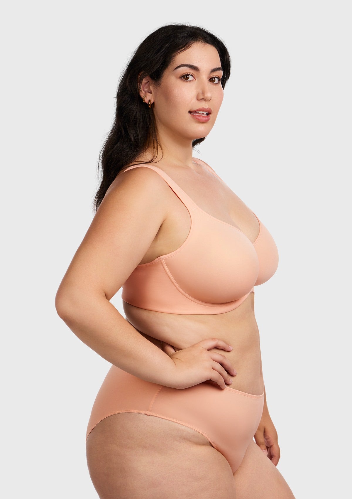 HSIA Joan Ultimate Soft T-shirt Unlined Underwire Minimizer Bra - Light Pink / 46 / D