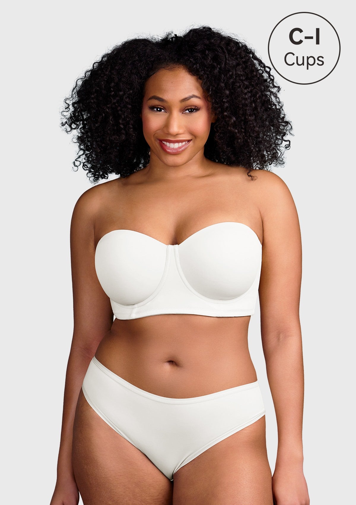 HSIA Margaret Molded Convertible Multiway Supportive Strapless Bra - White / 38 / H