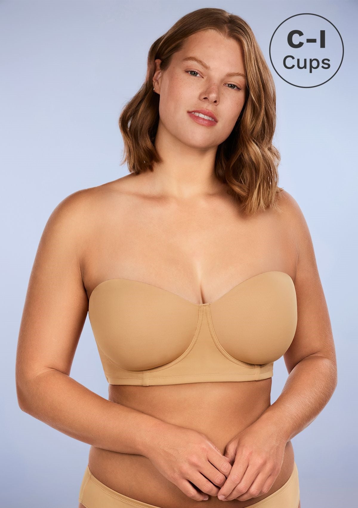 HSIA Margaret Molded Convertible Multiway Classic Strapless Bra - Beige / 36 / G