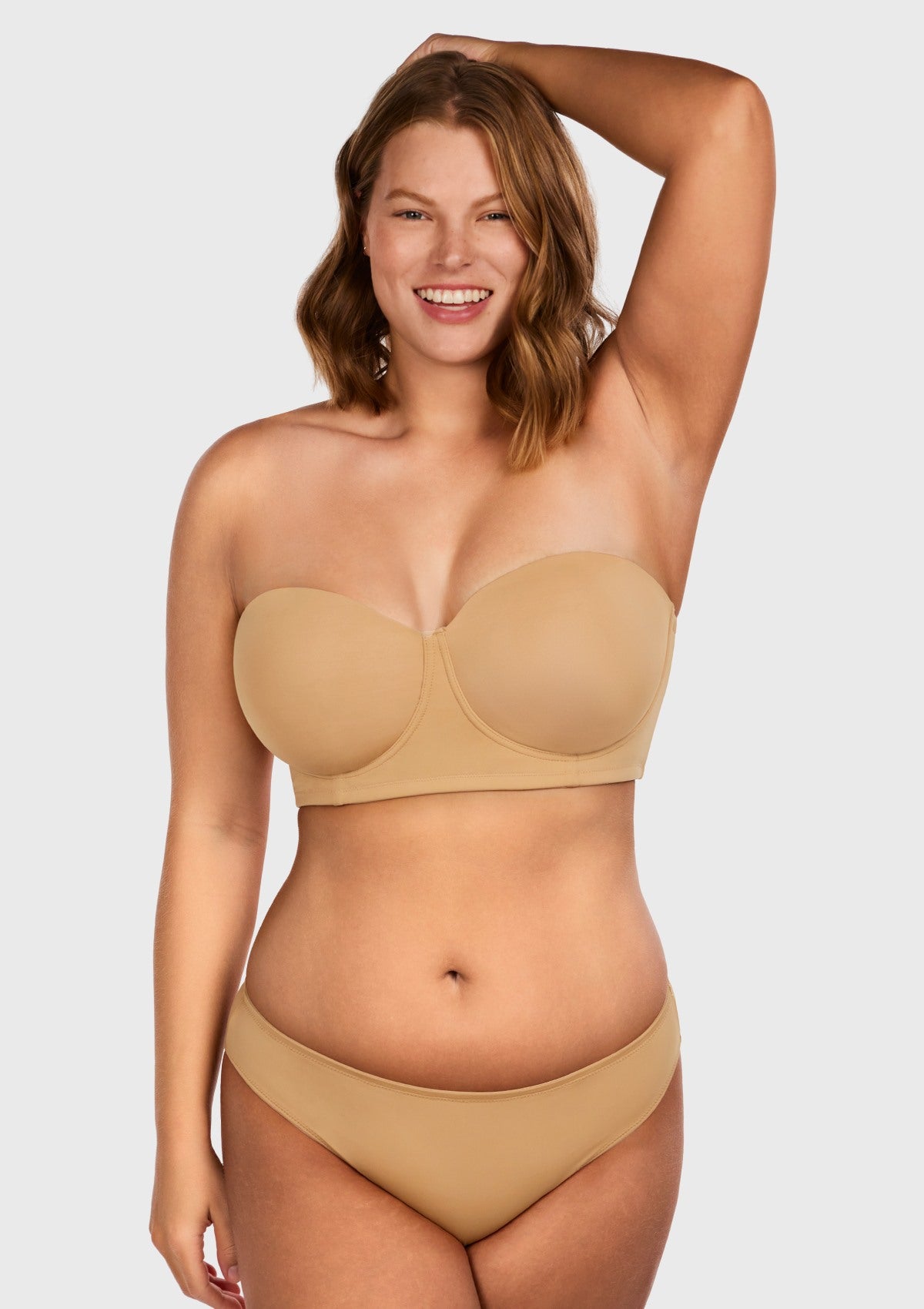 HSIA Margaret Molded Convertible Multiway Classic Strapless Bra - Beige / 36 / D