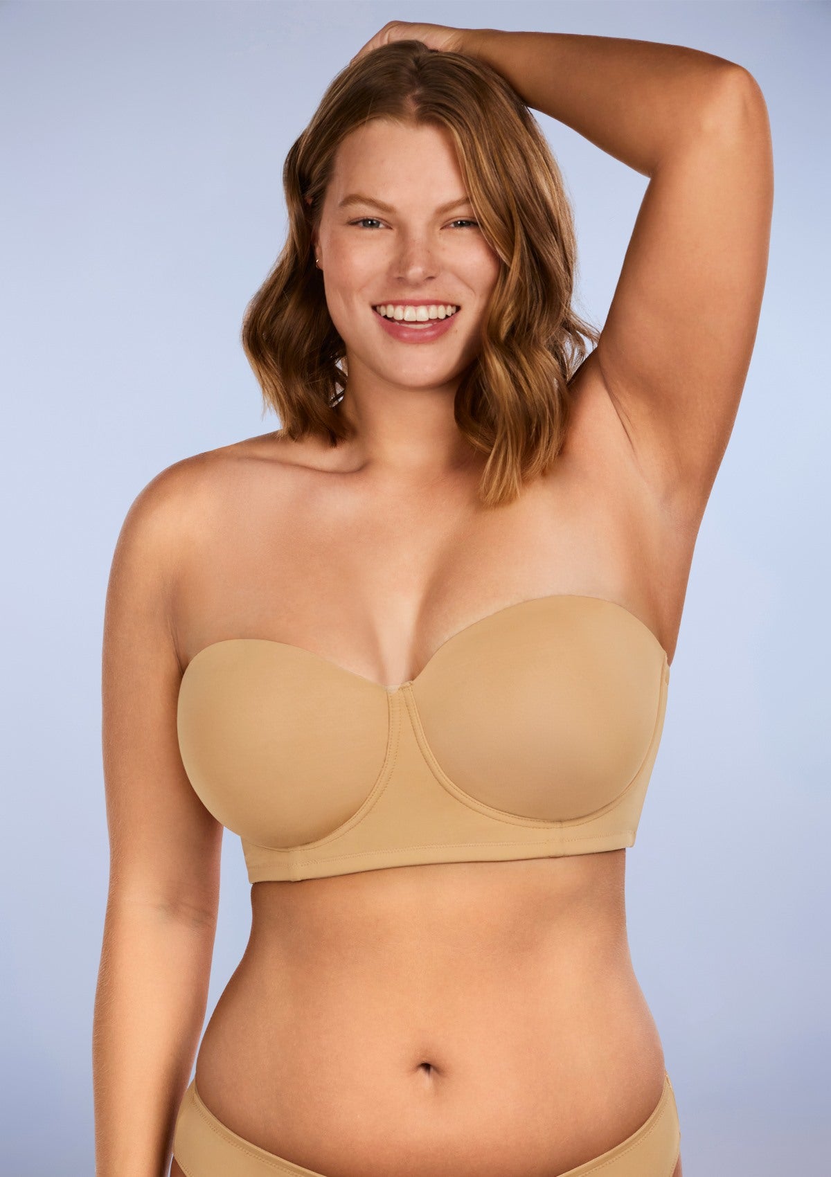 HSIA Margaret Molded Convertible Multiway Classic Strapless Bra - Beige / 36 / G