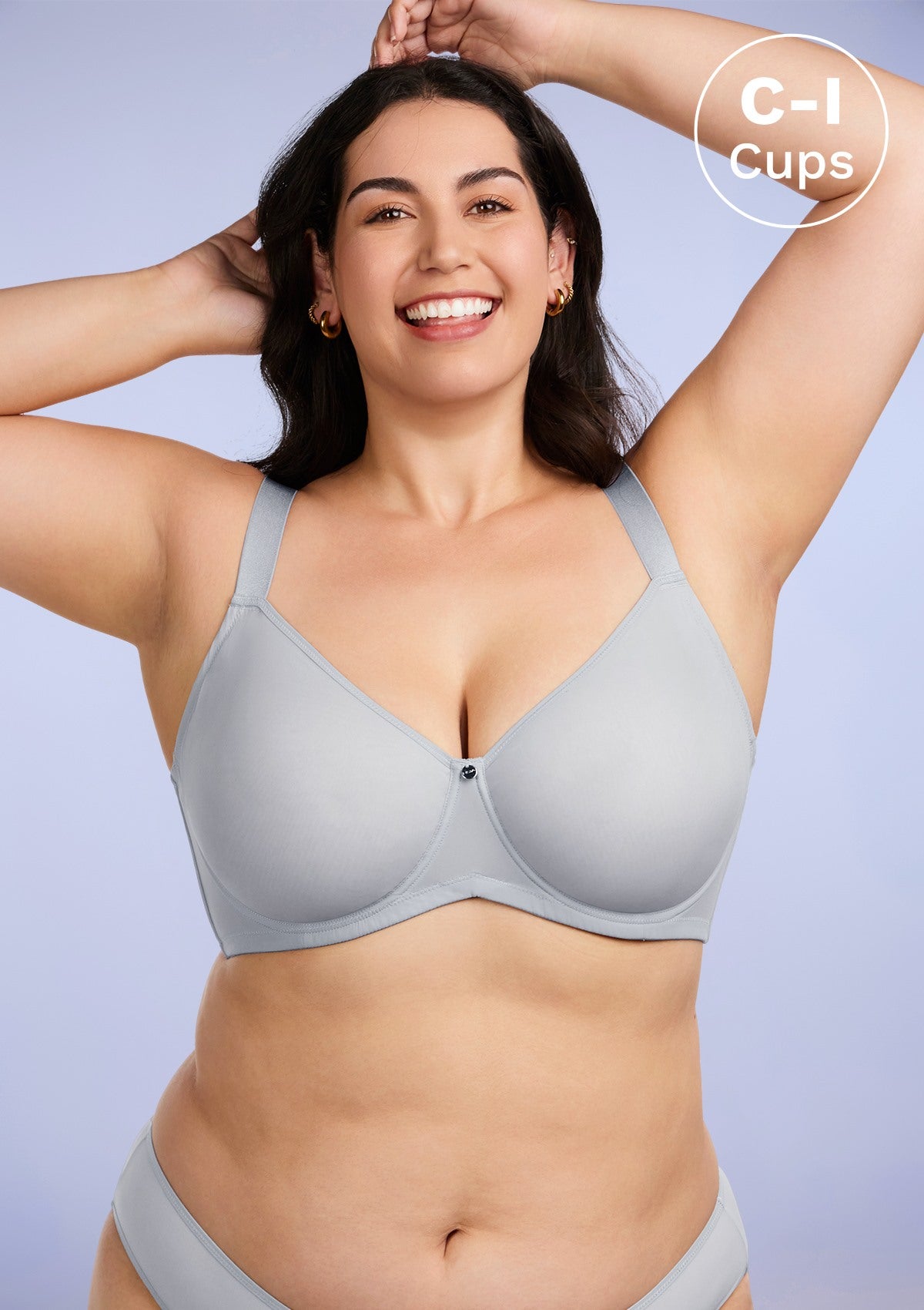 HSIA Marquita Ultimate Comfort Unlined Mesh Underwire Bra - 34 / G / Light Gray