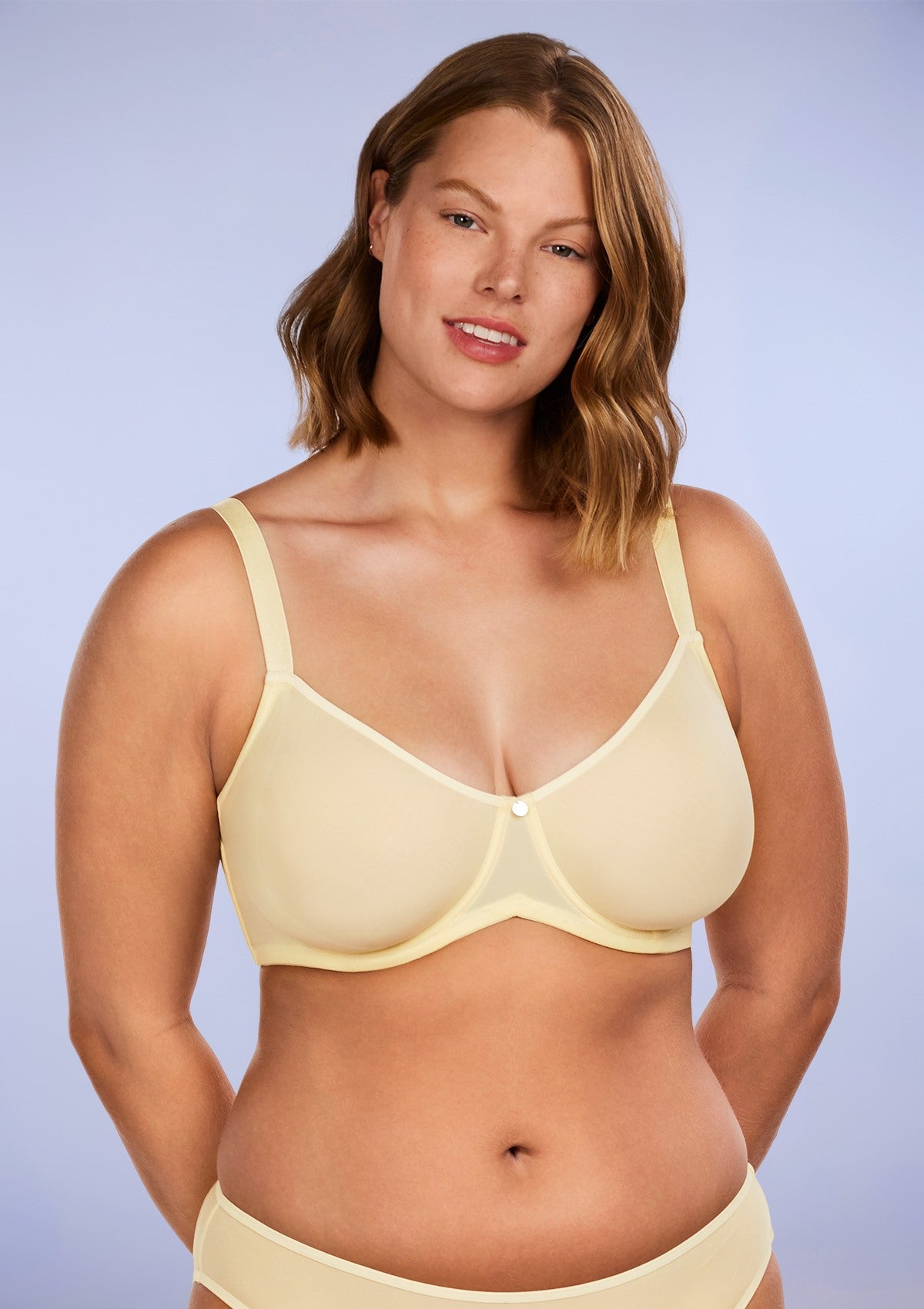 HSIA Marquita Lightweight Comfort Unlined Soft Mesh Underwire Bra - 38 / DDD/F / Champagne