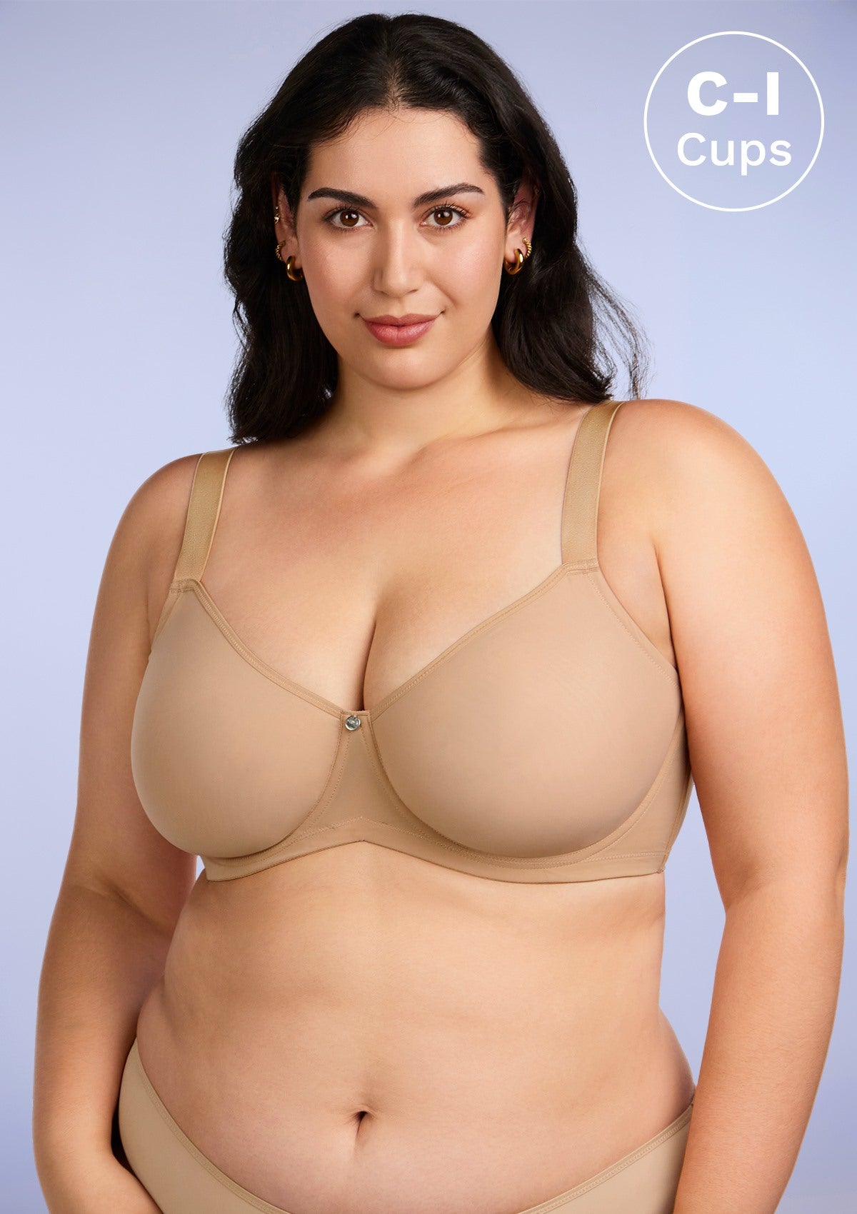 HSIA Marquita Lightweight Comfort Unlined Soft Mesh Underwire Bra - 38 / H / Champagne