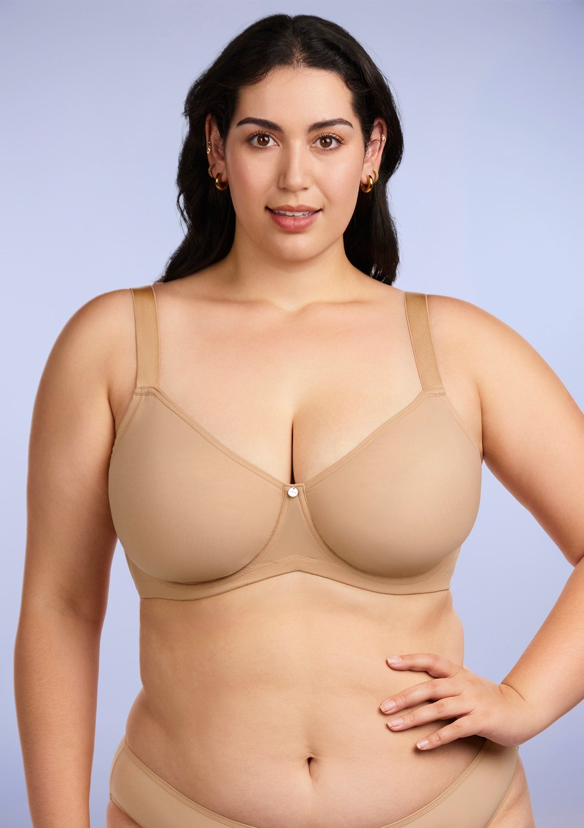 HSIA Marquita Lightweight Comfort Unlined Soft Mesh Underwire Bra - 40 / DD/E / Champagne