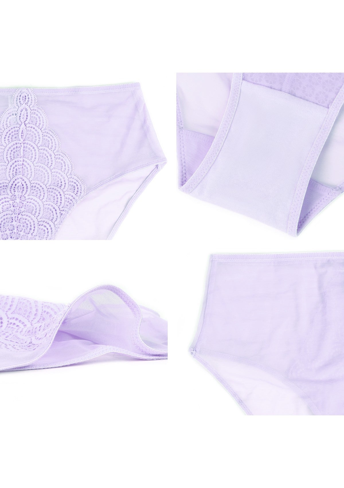 HSIA Spring Romance High-Rise Floral Lacy Panty-Comfort In Style - XXXL / Light Purple