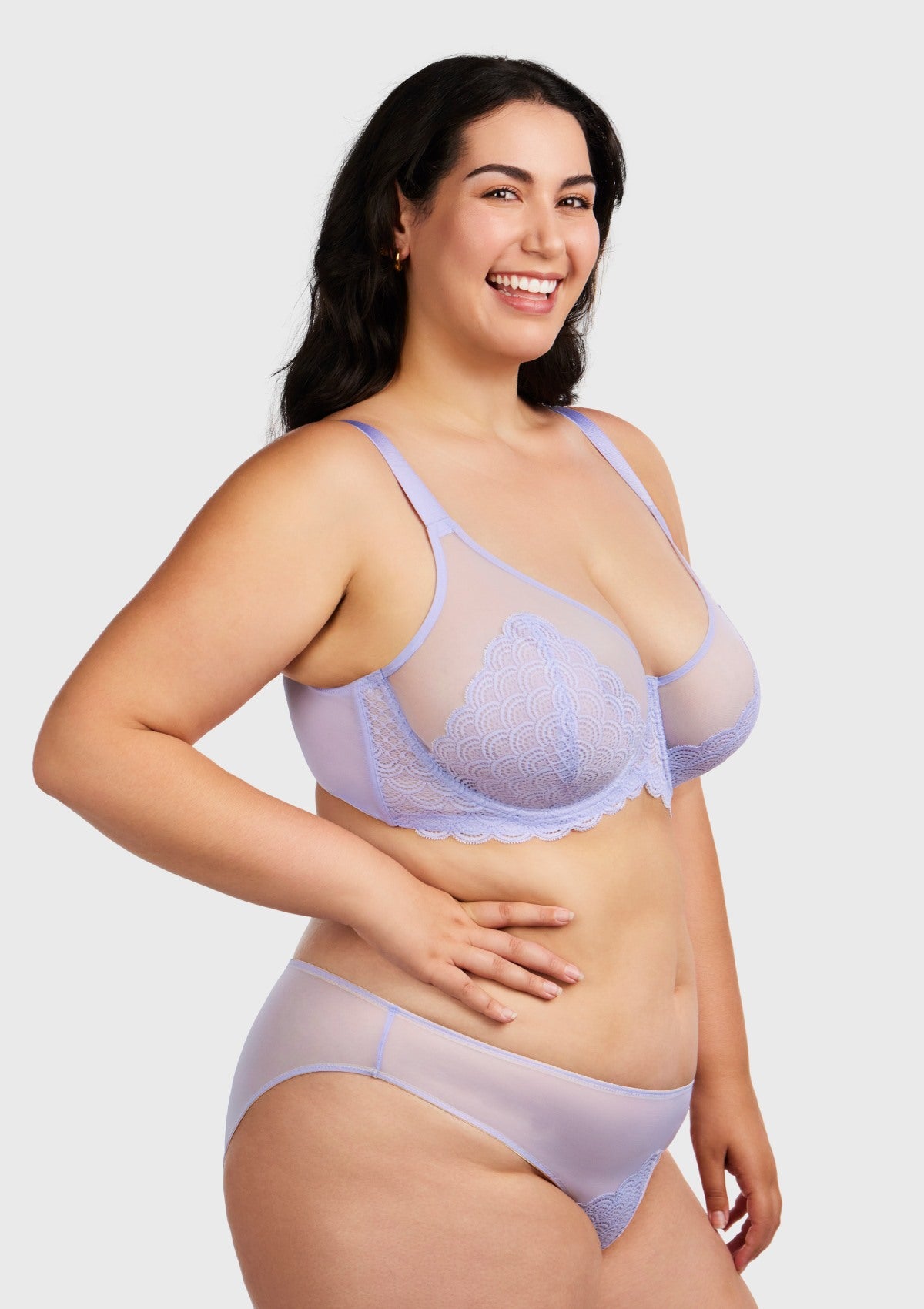 HSIA Mermaid Scales Beautiful Bra: Fitted Soft Cup Bra  - Rose Beige / 36 / DD/E