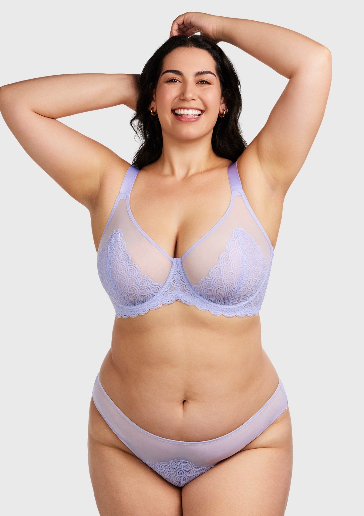 HSIA Mermaid Scales Beautiful Bra: Fitted Soft Cup Bra  - Rose Beige / 34 / H