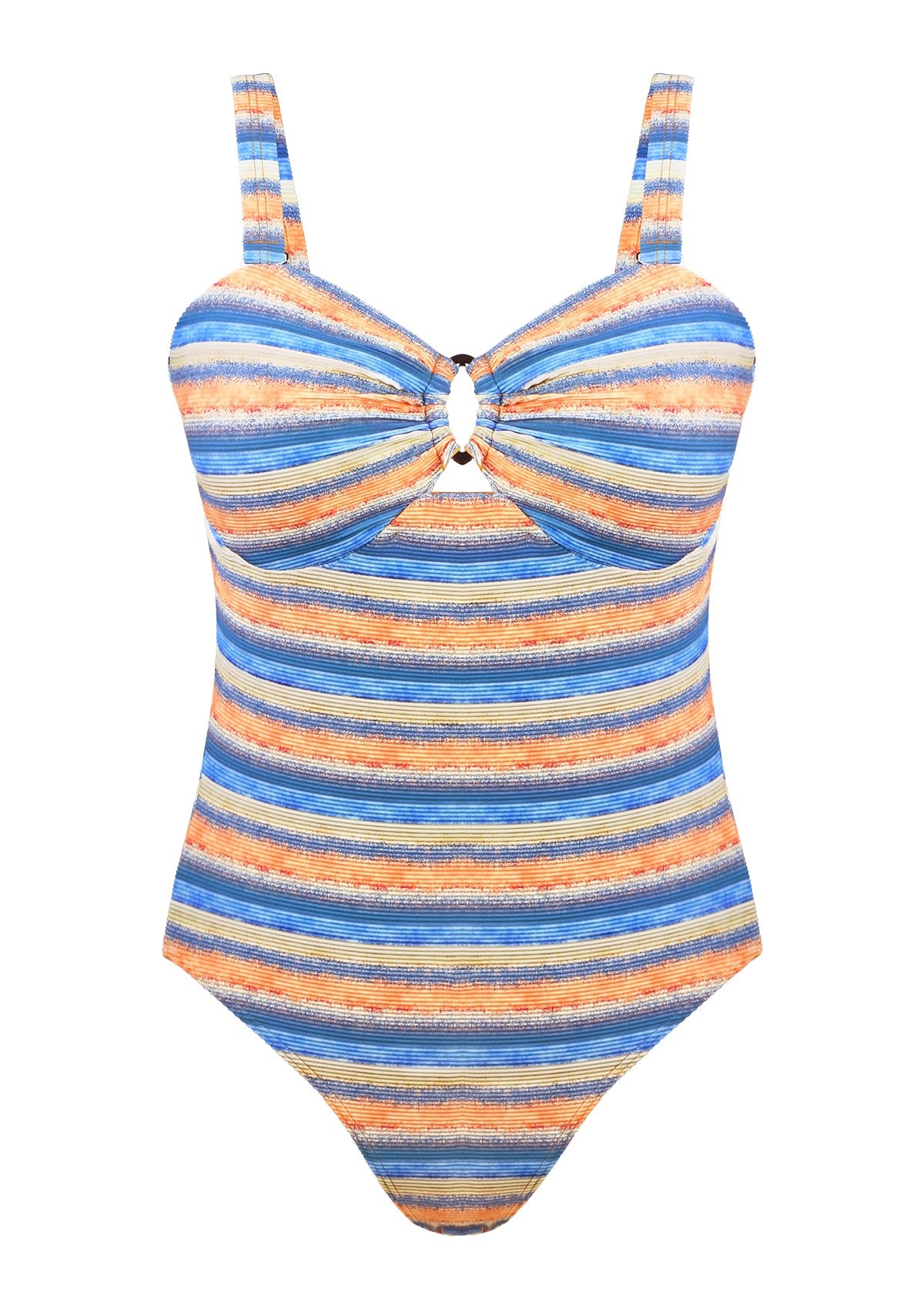 Multiway Multi-colored Striped One-piece Swimsuit - 4XL / Multi Colored Stripes