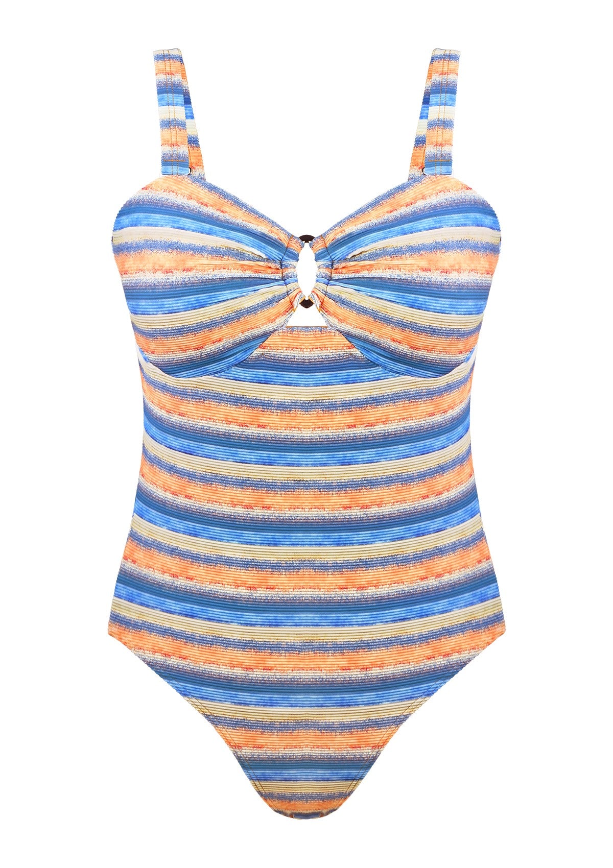 Multiway Multi-colored Striped One-piece Swimsuit - 3XL / Multi Colored Stripes