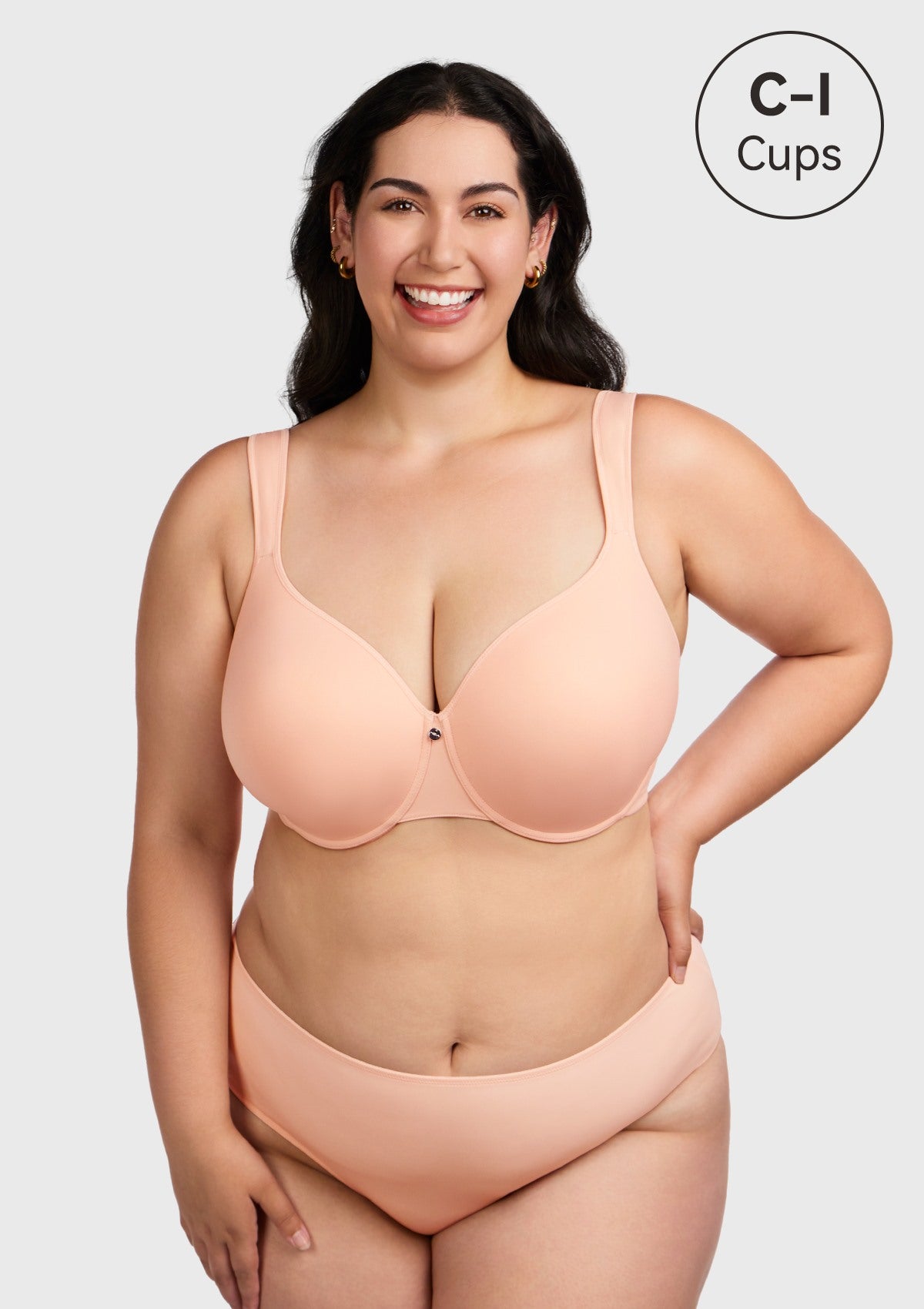 HSIA Patricia Smooth Classic T-shirt Lightly Padded Minimizer Bra - Light Pink / 38 / DD/E