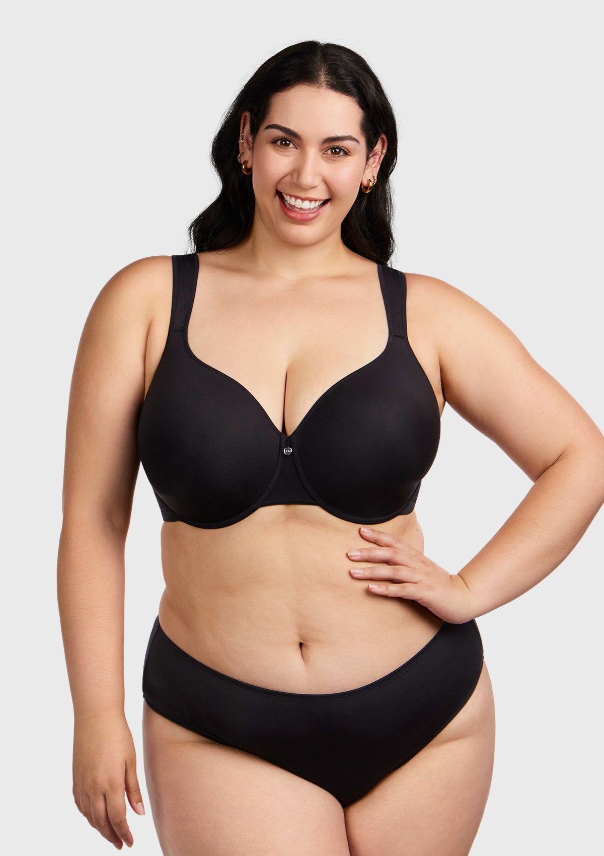 HSIA Patricia Seamless Lightly Padded Minimizer Bra -for Bigger Busts - Black / 34 / DD/E