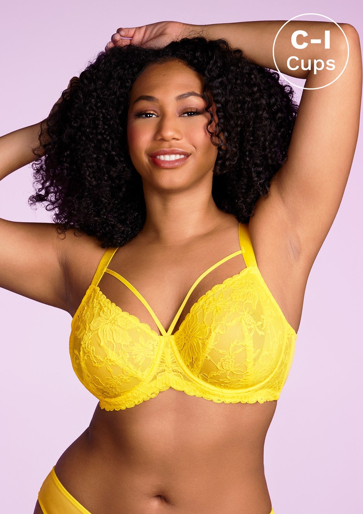 HSIA Unlined Lace Mesh Minimizer Bra For Large Breasts, Full Coverage - Bright Yellow / 34 / G