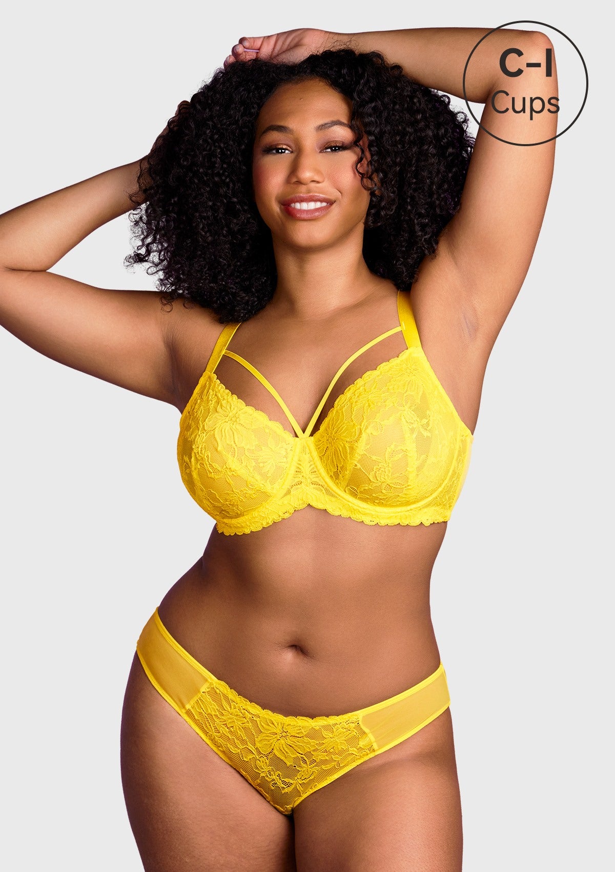 HSIA Unlined Lace Mesh Minimizer Bra For Large Breasts, Full Coverage - Bright Yellow / 34 / G