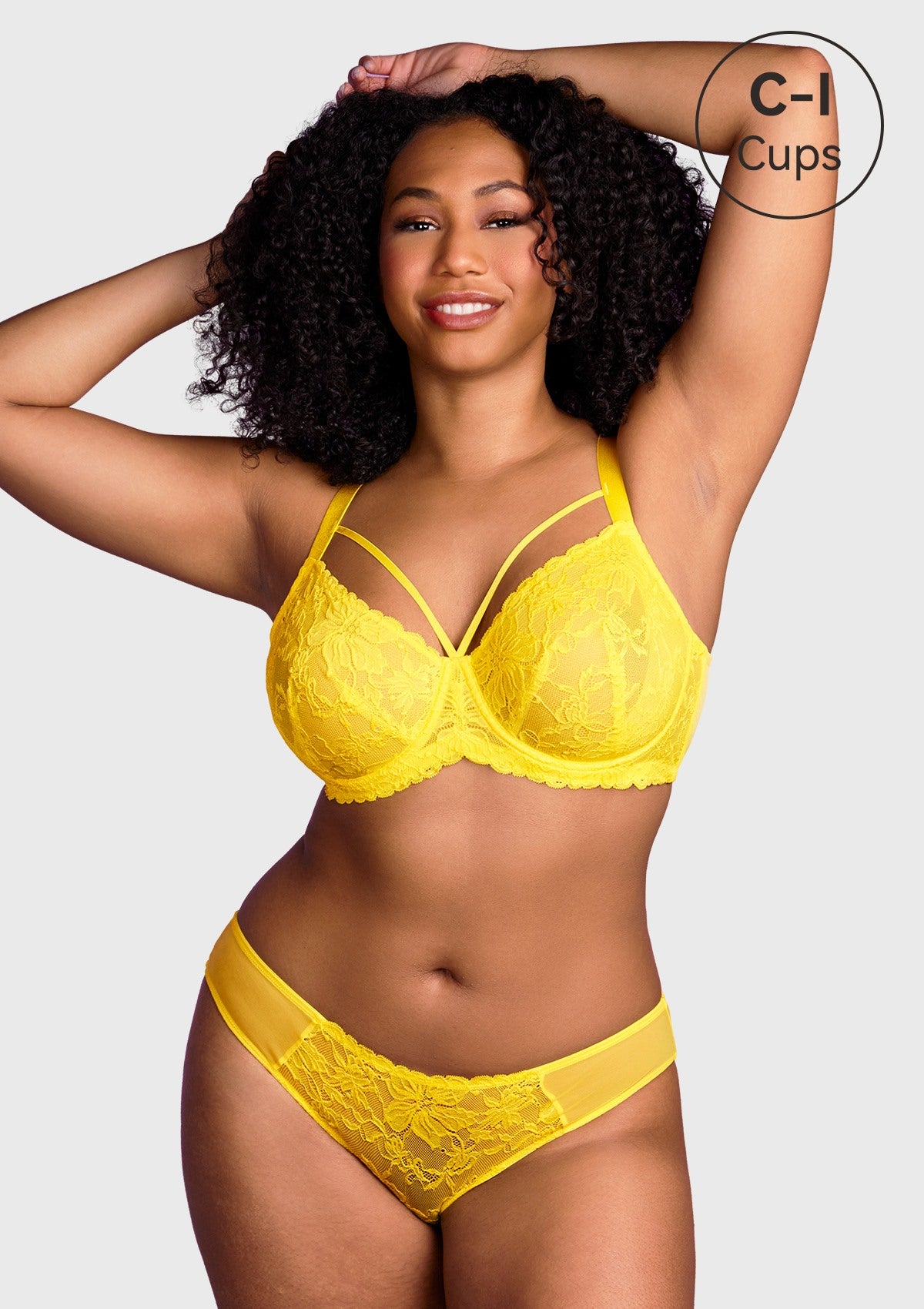 HSIA Unlined Lace Mesh Minimizer Bra For Large Breasts, Full Coverage - Bright Yellow / 44 / C