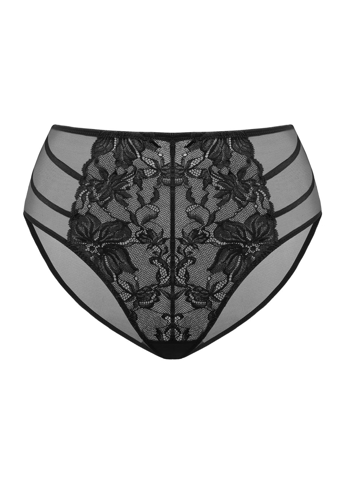 HSIA Pretty In Petals Sexy Lightweight Breathable Lace Underwear  - XXL / High-Rise Brief / Black