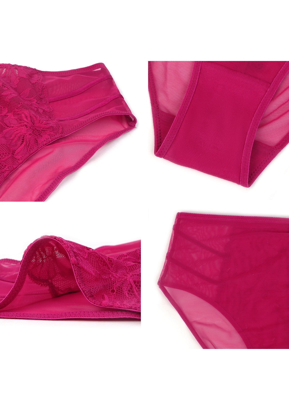 HSIA Pretty In Petals Mid-Rise Sexy Lace Everyday Underwear  - M / Bikini / Red
