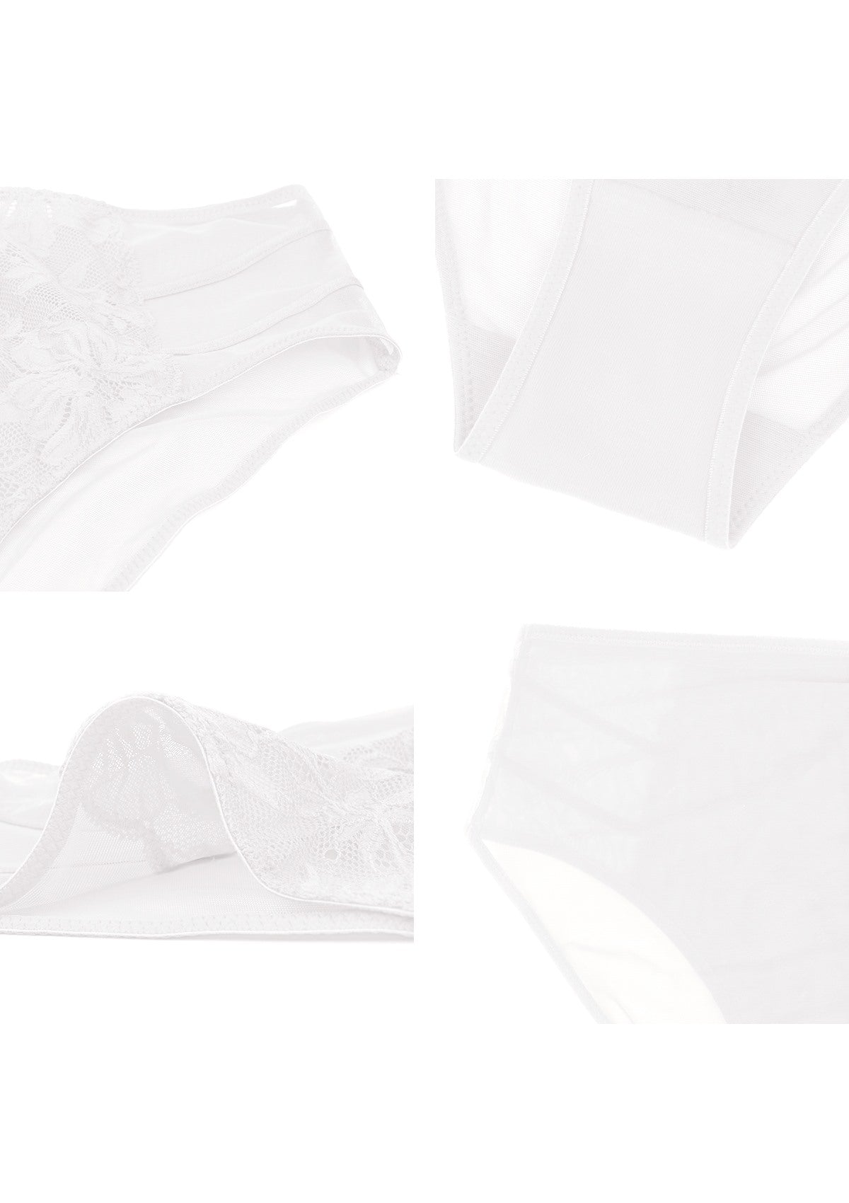 HSIA Spring Romance High-Rise Floral Lacy Panty-Comfort In Style - XL / White