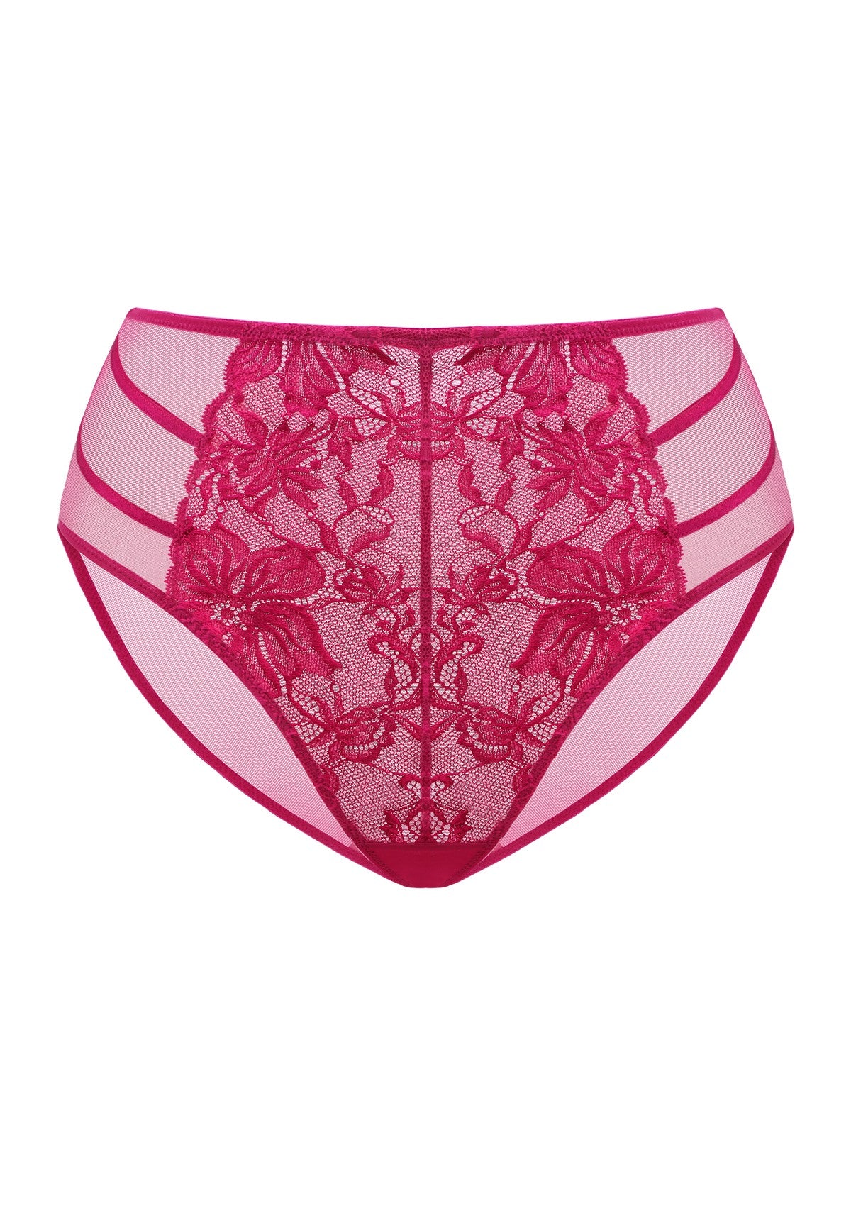 HSIA Pretty In Petals Mid-Rise Sexy Lace Everyday Underwear  - L / High-Rise Brief / Red
