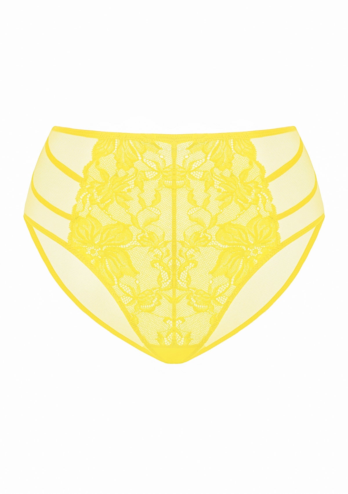 HSIA Spring Romance High-Rise Floral Lacy Panty-Comfort In Style - XXXL / Bright Yellow