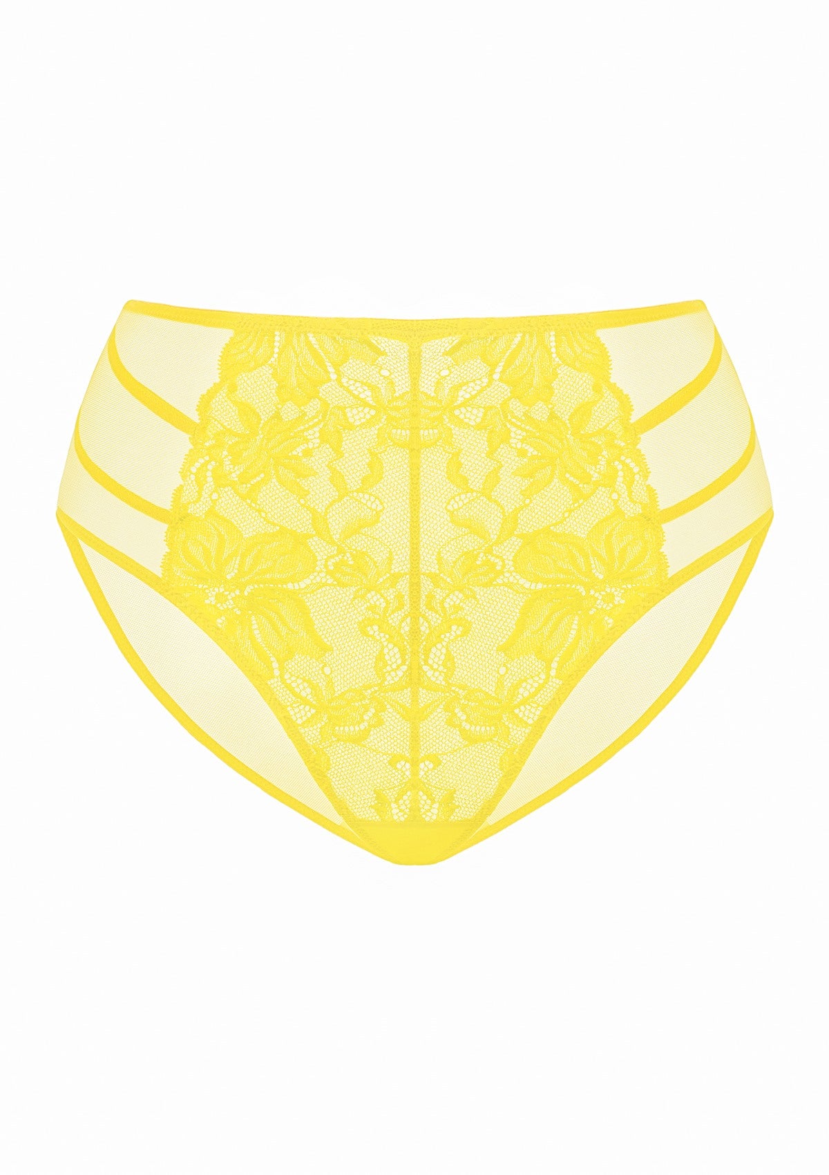 HSIA Spring Romance High-Rise Floral Lacy Panty-Comfort In Style - XL / Bright Yellow