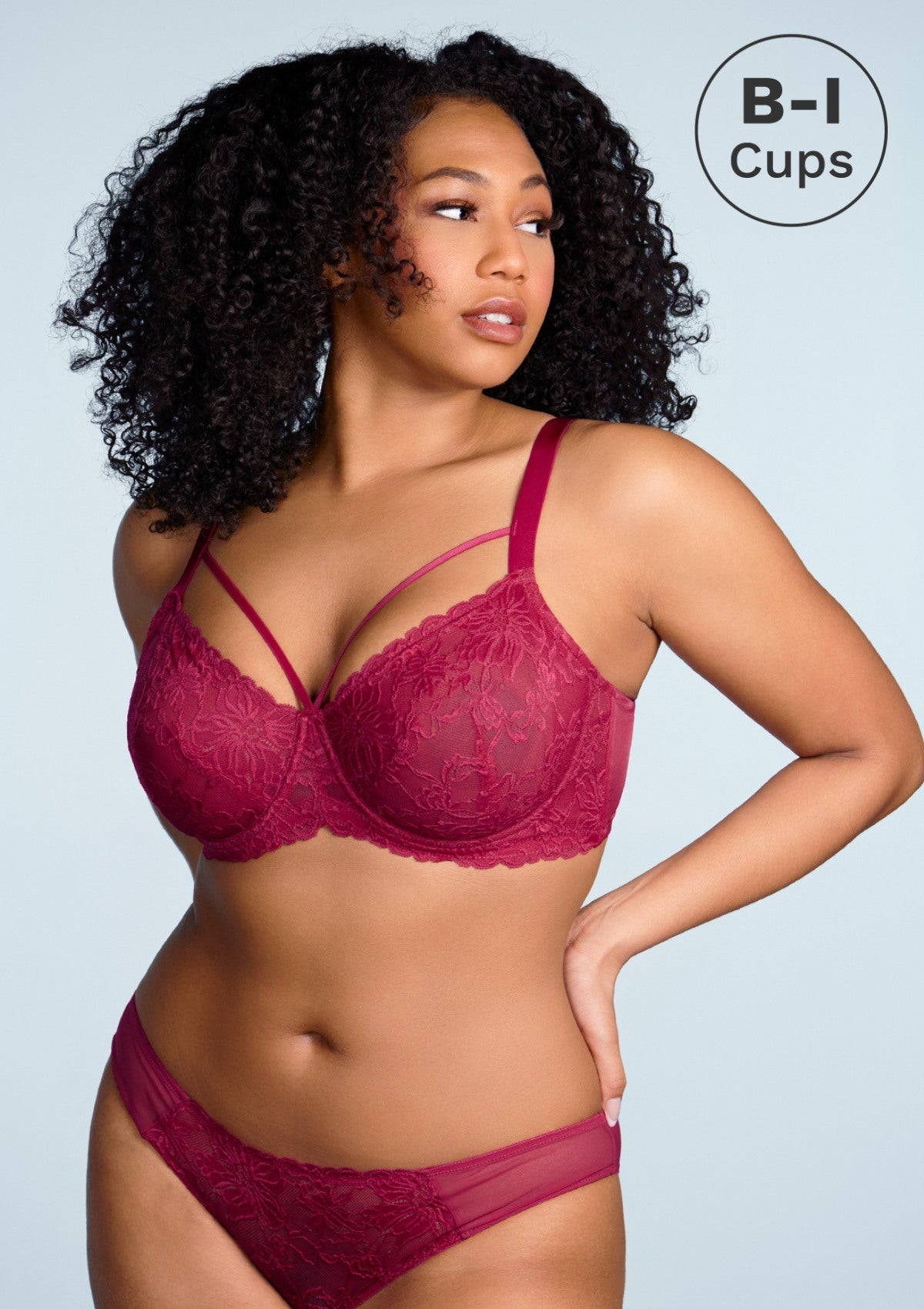HSIA Pretty In Petals Sexy Lace Bra: Full Coverage Back Smoothing Bra - Red / 44 / B