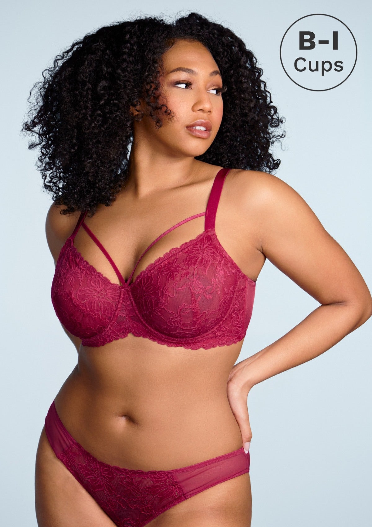 HSIA Pretty In Petals Sexy Lace Bra: Full Coverage Back Smoothing Bra - Red / 40 / H